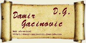 Damir Gaćinović vizit kartica